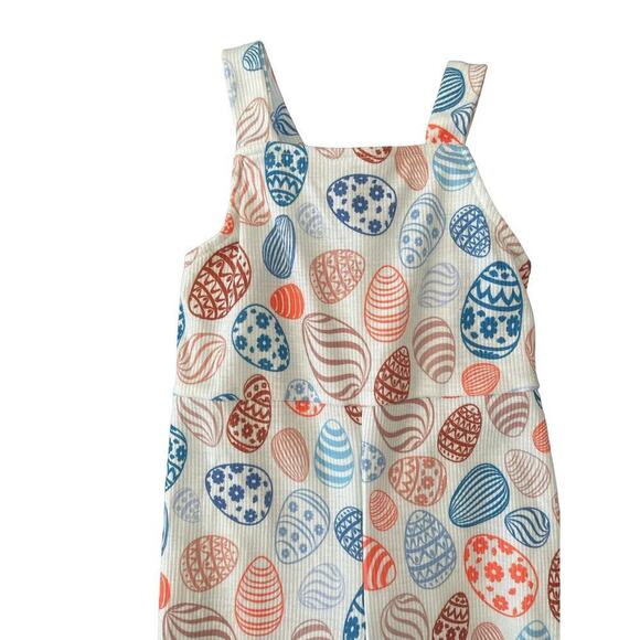 Small Shop Blue Ribbed Easter Egg Flare Jumpsuit 3 - Picture 2 of 5